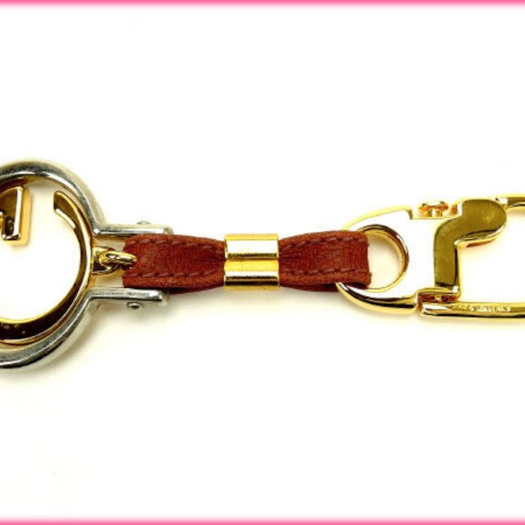 Authentic Gucci key ring Key holder G logos Silver Gold Woman - Picture 2 of 4